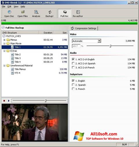 Screenshot DVD Shrink for Windows 10