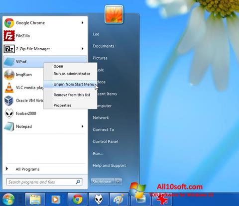 Screenshot ViStart for Windows 10