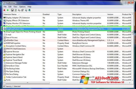 Screenshot ShellExView for Windows 10