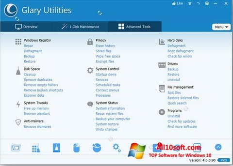 Screenshot Glary Utilities Pro for Windows 10