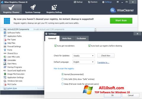 Screenshot Wise Registry Cleaner for Windows 10
