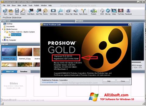 Screenshot ProShow Gold for Windows 10