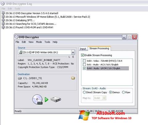 Screenshot DVD Decrypter for Windows 10