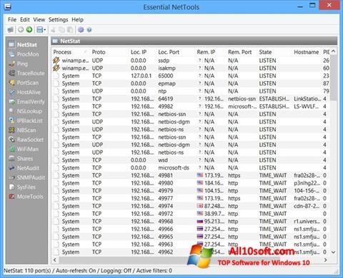 Screenshot Essential NetTools for Windows 10