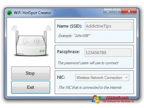 Screenshot Wi-Fi HotSpot Creator for Windows 10