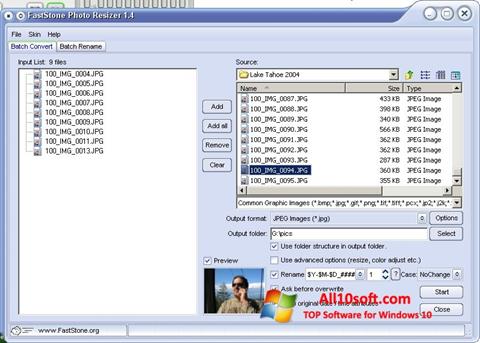 Screenshot FastStone Photo Resizer for Windows 10