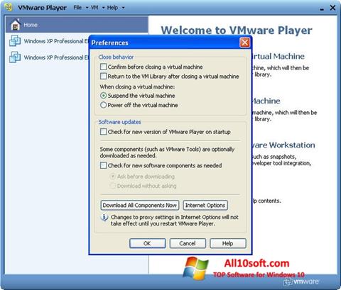 Screenshot VMware Player for Windows 10