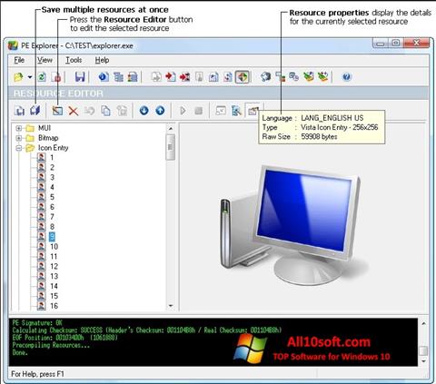 Screenshot PE Explorer for Windows 10