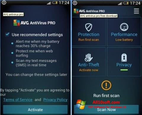 Screenshot AVG AntiVirus Pro for Windows 10