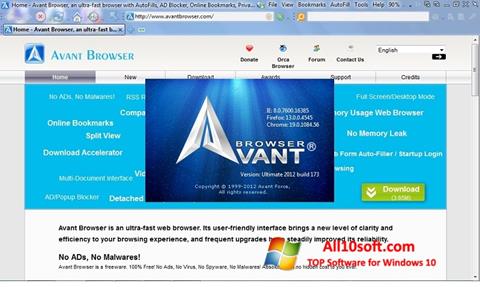Screenshot Avant Browser for Windows 10