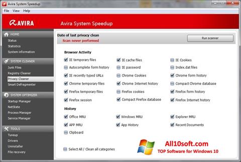 Screenshot Avira System Speedup for Windows 10