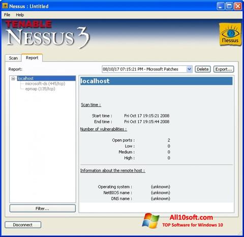 Screenshot Nessus for Windows 10