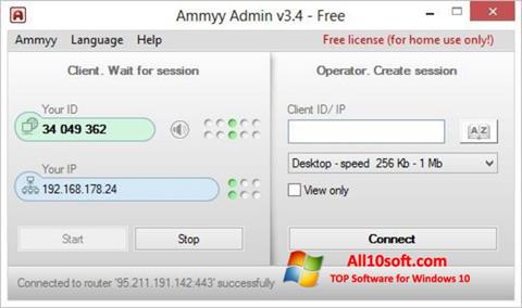 Screenshot Ammyy Admin for Windows 10