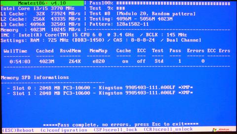 Screenshot MemTest for Windows 10