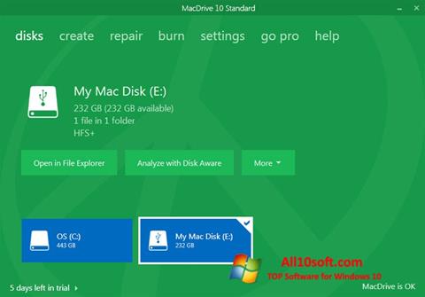 Screenshot MacDrive for Windows 10