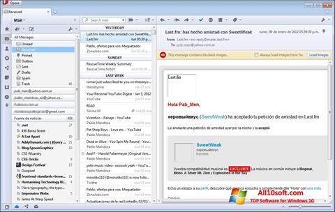Screenshot Opera Mail for Windows 10