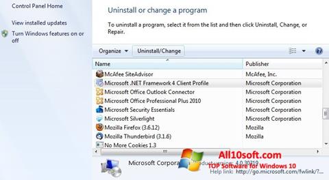 Screenshot Microsoft .NET Framework for Windows 10