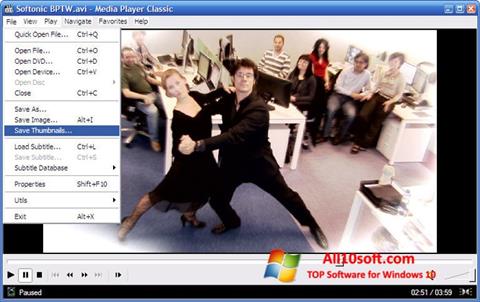 Screenshot Media Player Classic for Windows 10