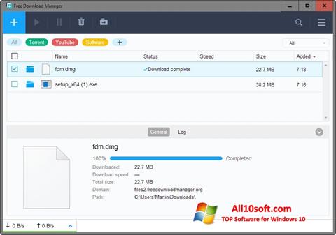 Screenshot Free Download Manager for Windows 10