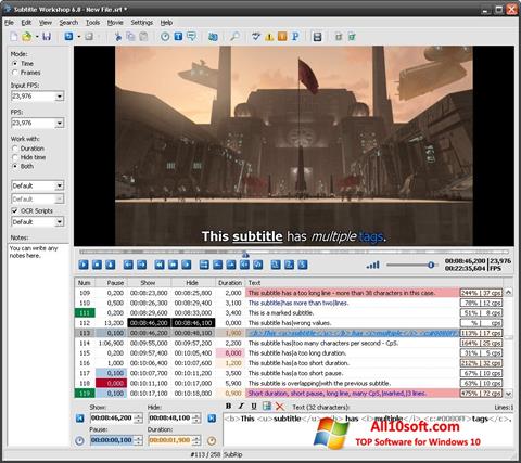 Screenshot Subtitle Workshop for Windows 10