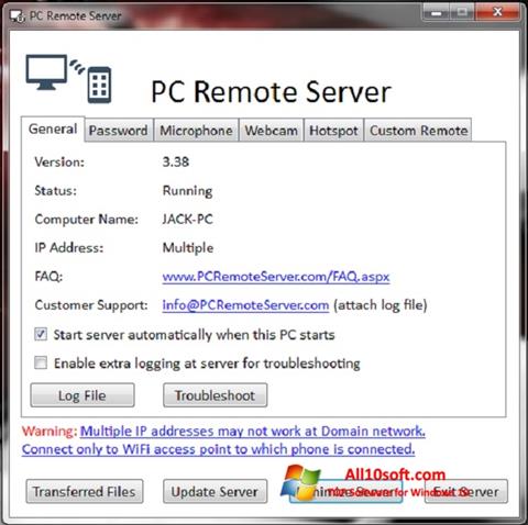 Screenshot PC Remote Server for Windows 10