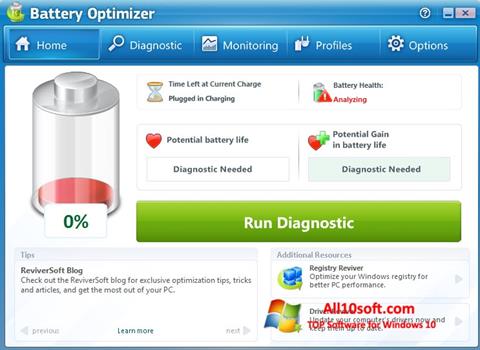 Screenshot Battery Optimizer for Windows 10