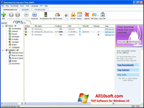 Screenshot Download Accelerator Plus for Windows 10