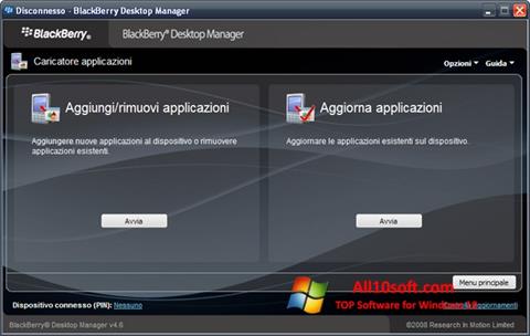 Screenshot BlackBerry Desktop Manager for Windows 10