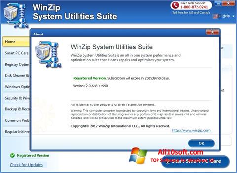 Screenshot WinZip System Utilities Suite for Windows 10