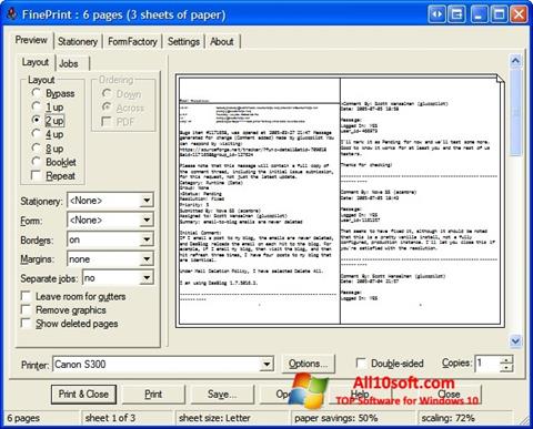 Screenshot FinePrint for Windows 10