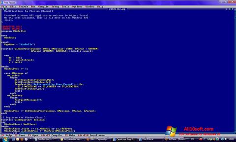 Screenshot Free Pascal for Windows 10