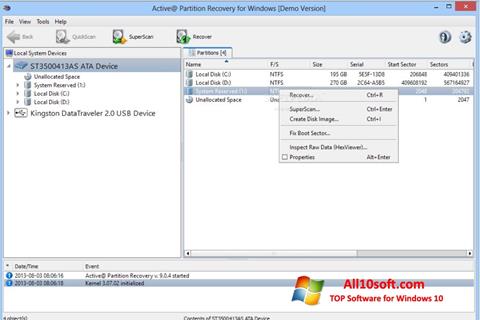 Screenshot Active Partition Recovery for Windows 10