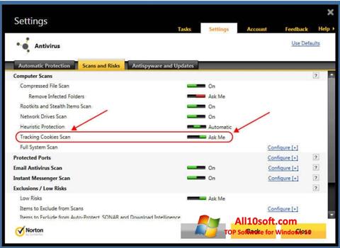 Screenshot Norton for Windows 10