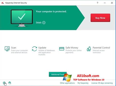 Screenshot Kaspersky Internet Security for Windows 10