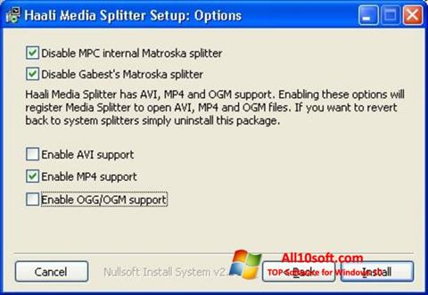 Screenshot Haali Media Splitter for Windows 10