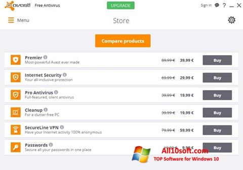 Screenshot Avast Free Antivirus for Windows 10