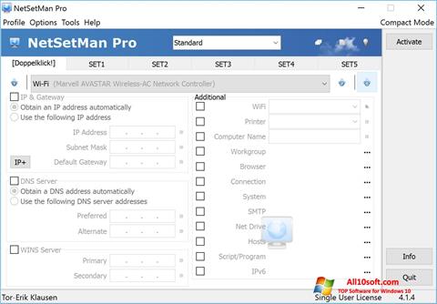 Screenshot NetSetMan for Windows 10