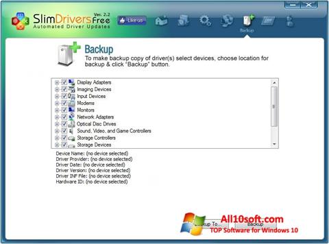 Screenshot SlimDrivers for Windows 10