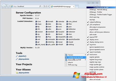 Screenshot WampServer for Windows 10