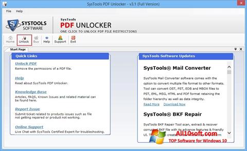Screenshot PDF Unlocker for Windows 10