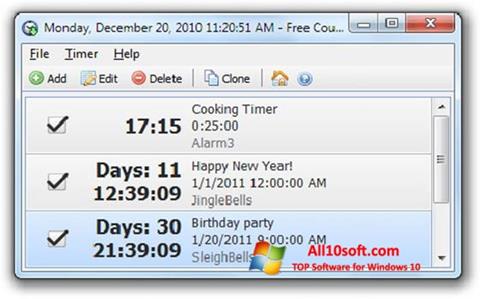 Screenshot Free Countdown Timer for Windows 10