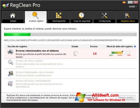 Screenshot RegClean Pro for Windows 10