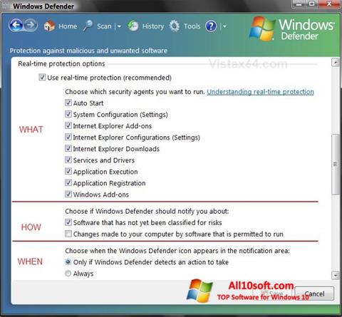Screenshot Windows Defender for Windows 10