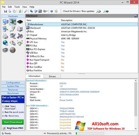 Screenshot PC Wizard for Windows 10