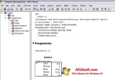 Screenshot SPSS for Windows 10