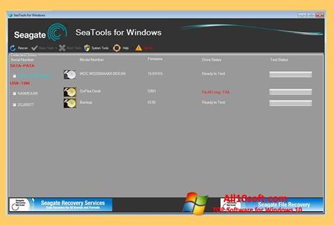 Screenshot Seagate SeaTools for Windows 10