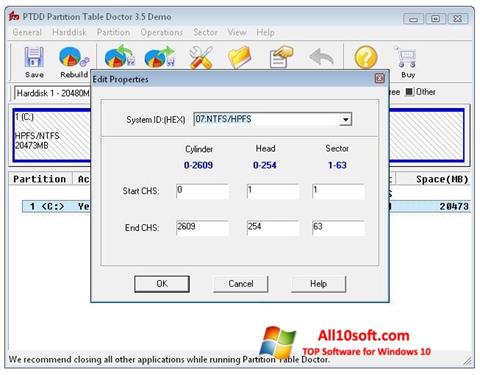 Screenshot Partition Table Doctor for Windows 10