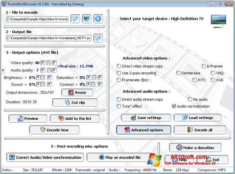 Screenshot PocketDivXEncoder for Windows 10