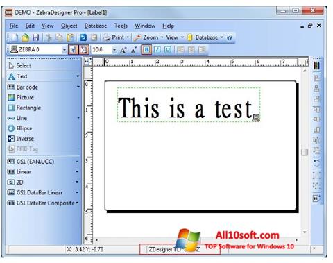 Screenshot Zebra Designer for Windows 10