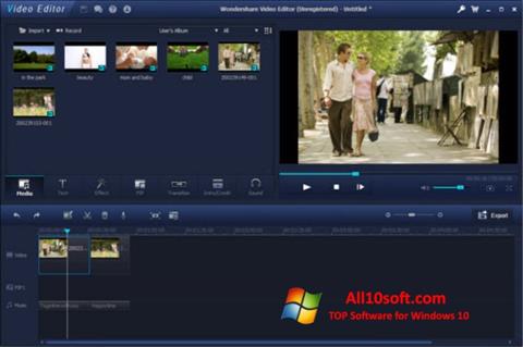 Screenshot Wondershare Video Editor for Windows 10